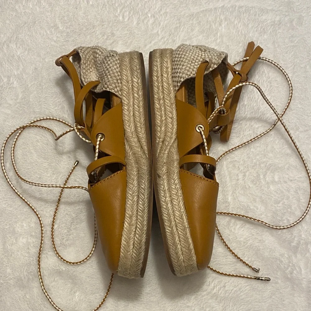 ULLA JOHNSON Brown Espadrille Lace-Up Women's Shoes